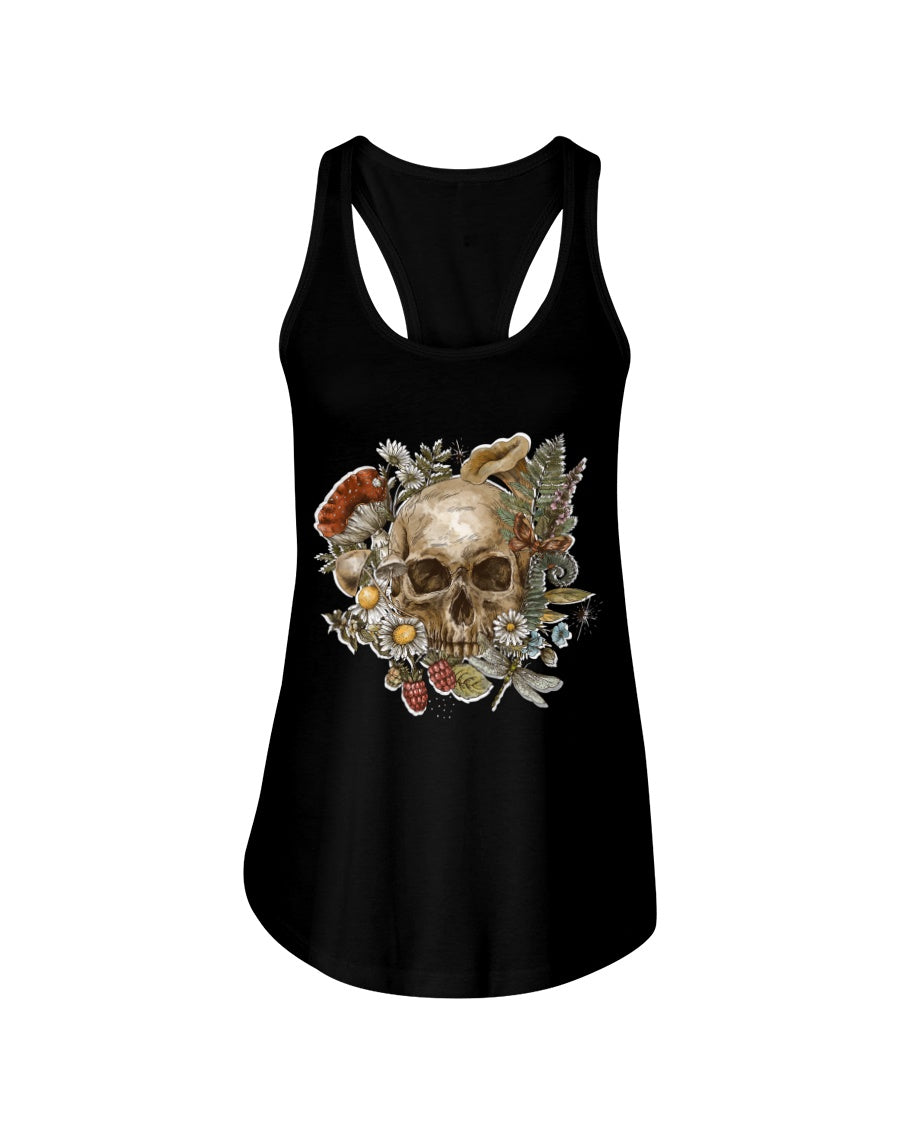 Skull Bouquet Ladies Flowy Tank